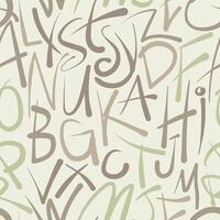 Hand drawn seamless abstract letters pattern background vector