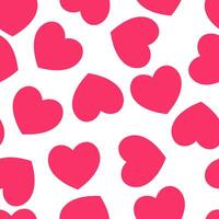 Pink heart seamless pattern with a white background vector