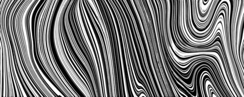 Decorative black and white curved wavy lines background vector