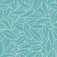 Turquoise abstract leaves, seamless floral pattern background vector