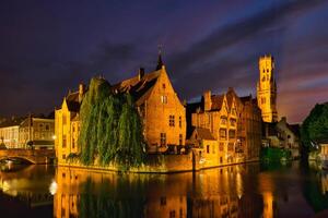 Famous view of Bruges, Belgium photo