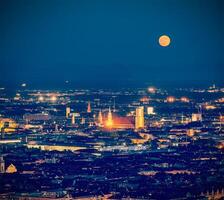 Night aerial view of Munich, Germany photo