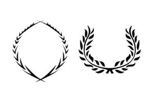 Vector set of laurel wreaths on white background