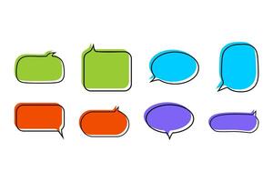 Set Colorful Bubble Talk Comunication Vectors on White Background