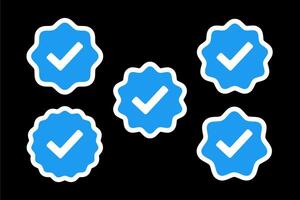 Set of verified check blue icons vectors