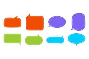 Set Colorful Bubble Talk Comunication Vectors on White Background