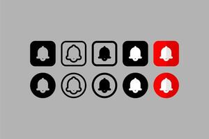 Set vectors icons ui design bell notification gray background