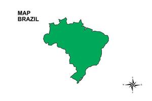 Set vector map of Brazil on white background