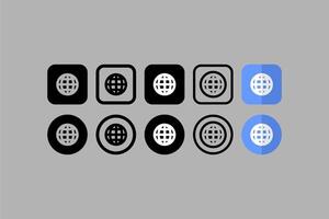 Vector set ui design icons world wide web gray background