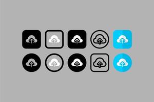 Set Vectors ui design icons cloud upload files gray background