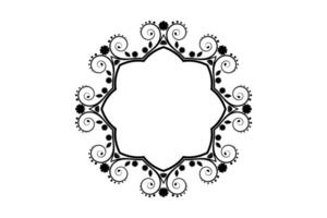 Vector geometric mandala floral pattern on white background
