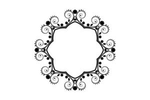 Vector geometric mandala floral pattern on white background