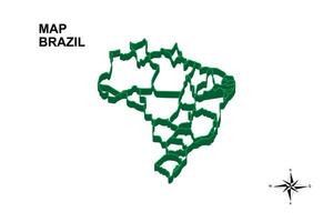 Set vector map of Brazil on white background