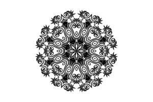 Vector geometric mandala floral pattern on white background