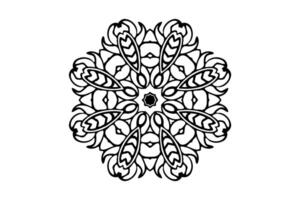 Vector geometric mandala floral pattern on white background