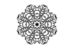 Vector geometric mandala floral pattern on white background