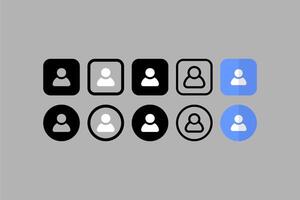 vector conjunto ui diseño íconos silueta usuario gris antecedentes
