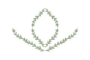 Illustration green laurel wreaths on white background vector