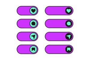 Set of  social media interaction buttons on white background vector