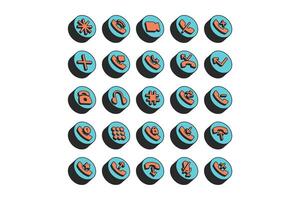 Set Isometric Icons Website Buttons White Background vector