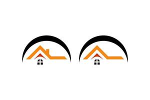 Set Vector House Roofs Logo White Background