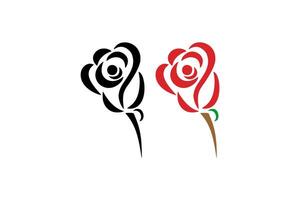 Rose Flower Vector Clip Art White Background