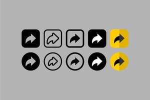 conjunto de íconos ui diseño símbolos flecha gris antecedentes vector