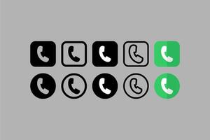 Vector Set Phone Call Icons Gray Background