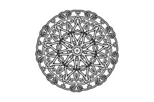 Vector geometric mandala floral pattern on white background