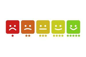 Set of Faces Reactions Feedback Evaluations on White Background vector