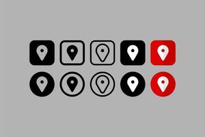 Vector Set ui design icons location pin gray background