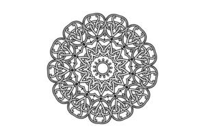 Vector geometric mandala floral pattern on white background