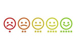 Set of Faces Reactions Feedback Evaluations on White Background vector