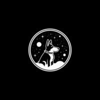 AI generated Dog in space logo vector icon design template