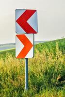 Road curve signs photo