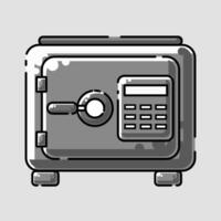 safe box with a key on it vector