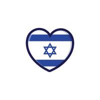 love heart in the shape of the israel flag vector
