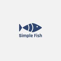 Simple fish logo with two lines. vector