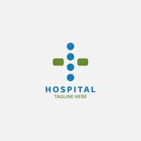 The medical logo combines several circles and rectangles. vector