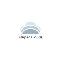 Simple cloud logo with two lines. vector