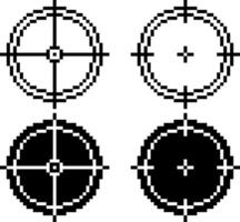 pixel art target and aim icon set vector