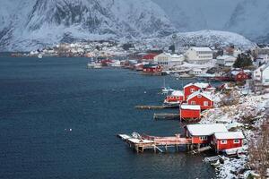 reine pescar aldea, Noruega foto