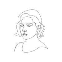 Line art female face vector