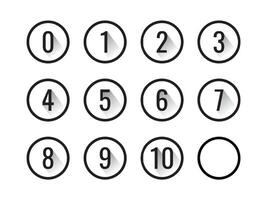 Outlines circle shadow icon with numbers inside vector illustration.