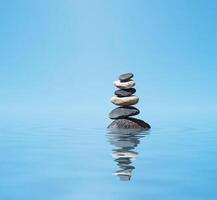 Zen balanced stones stack photo