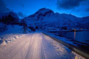 Road in Norway in winter photo