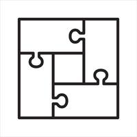 Infographic square step jigsaw line icon vector