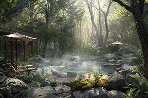 AI Generated Forest Spa Oasis photo