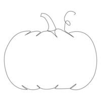 Ripe pumpkin continuous line drawing vector