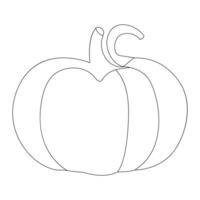 Ripe pumpkin continuous line drawing vector